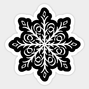 White Snowflake Mandala Winter art Sticker